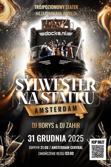 Sylwester na statku w Amsterdamie | 2025 / 2026 | 6-godzinna podróż.